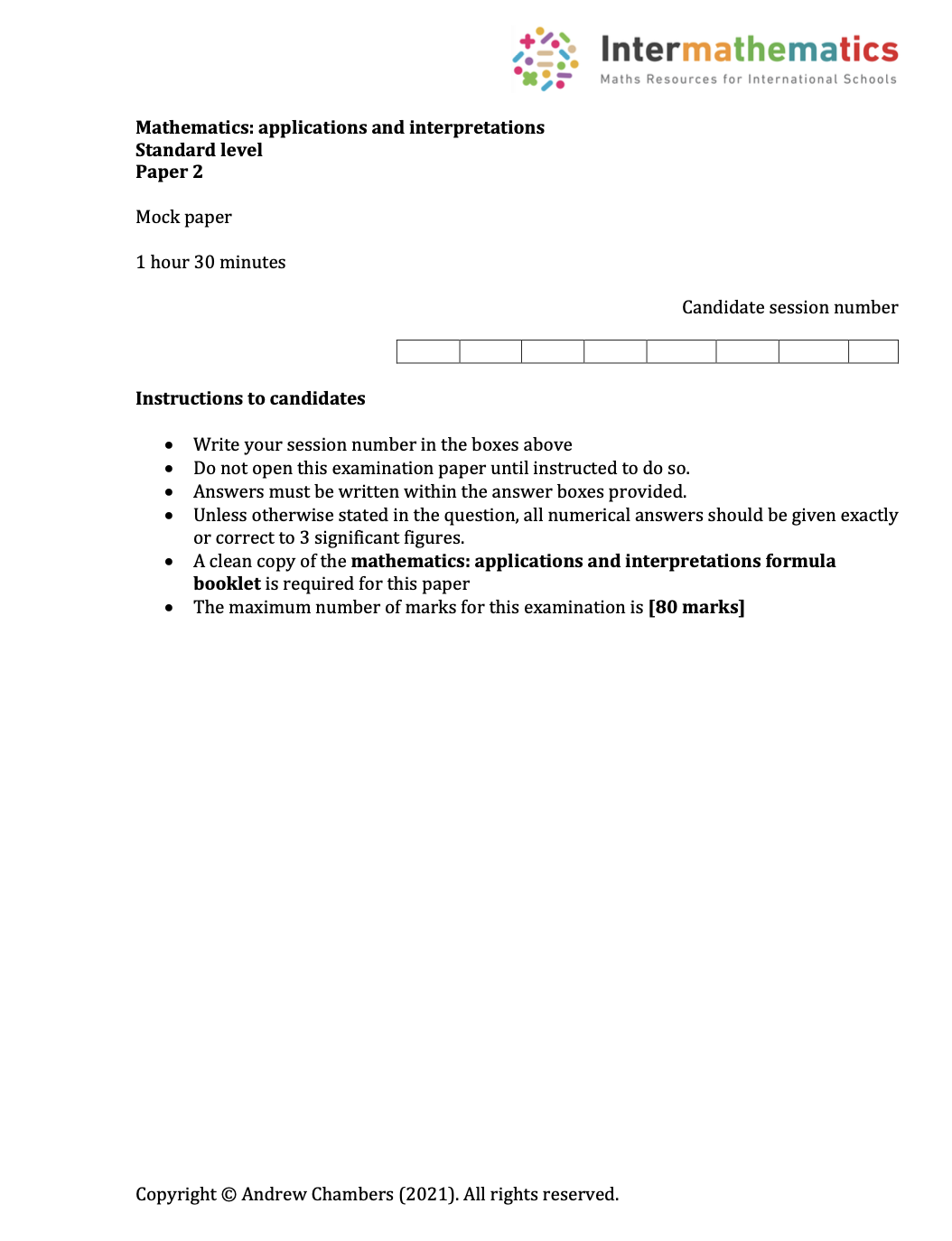 draft front page – intermathematics